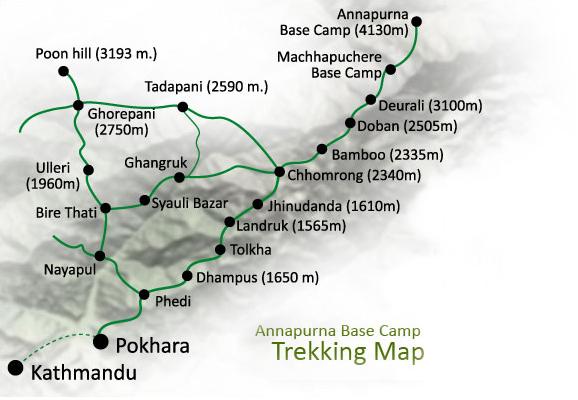 Annapurna Base camp TrekMap