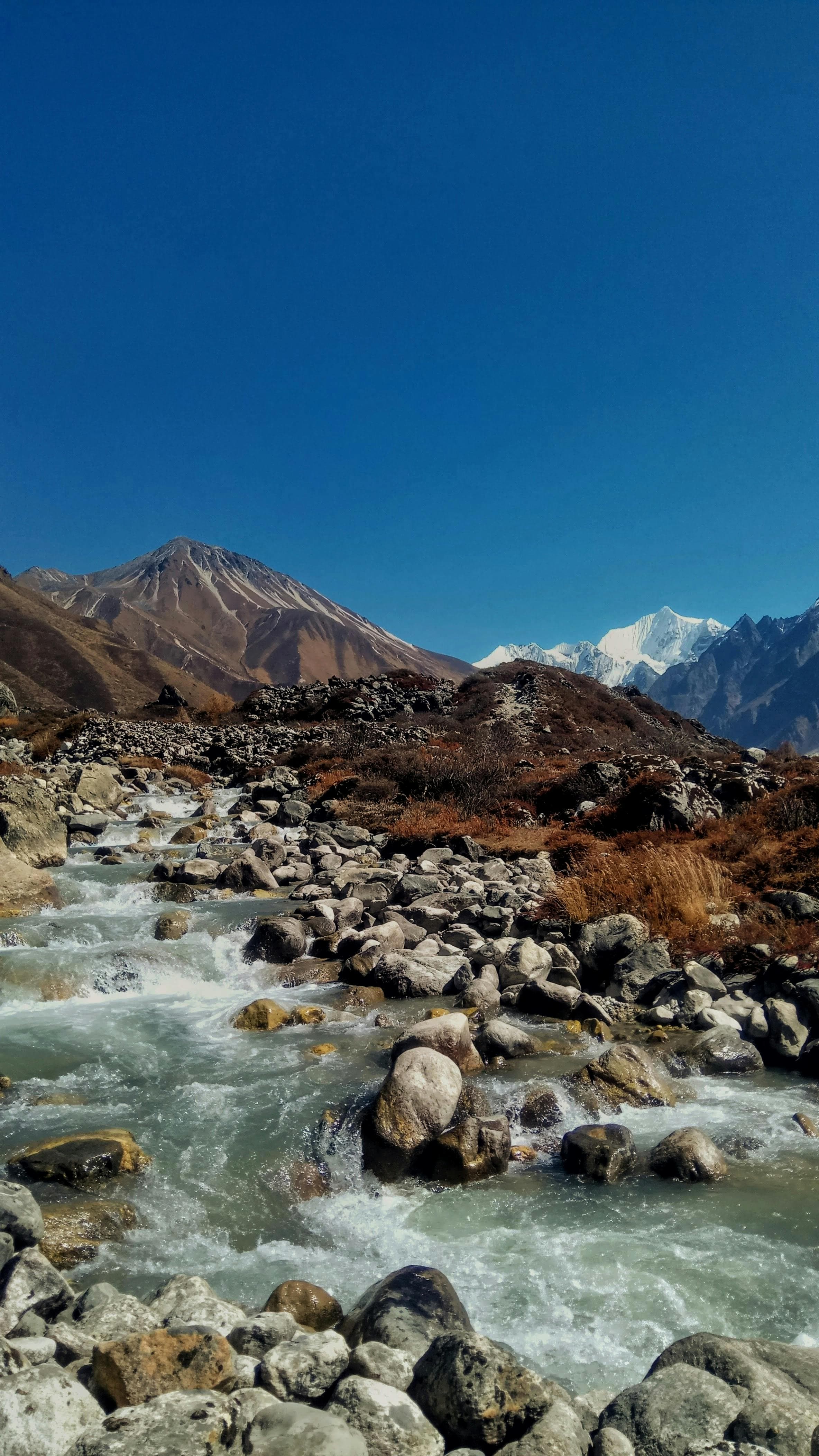 clear river in Langtang valley trek