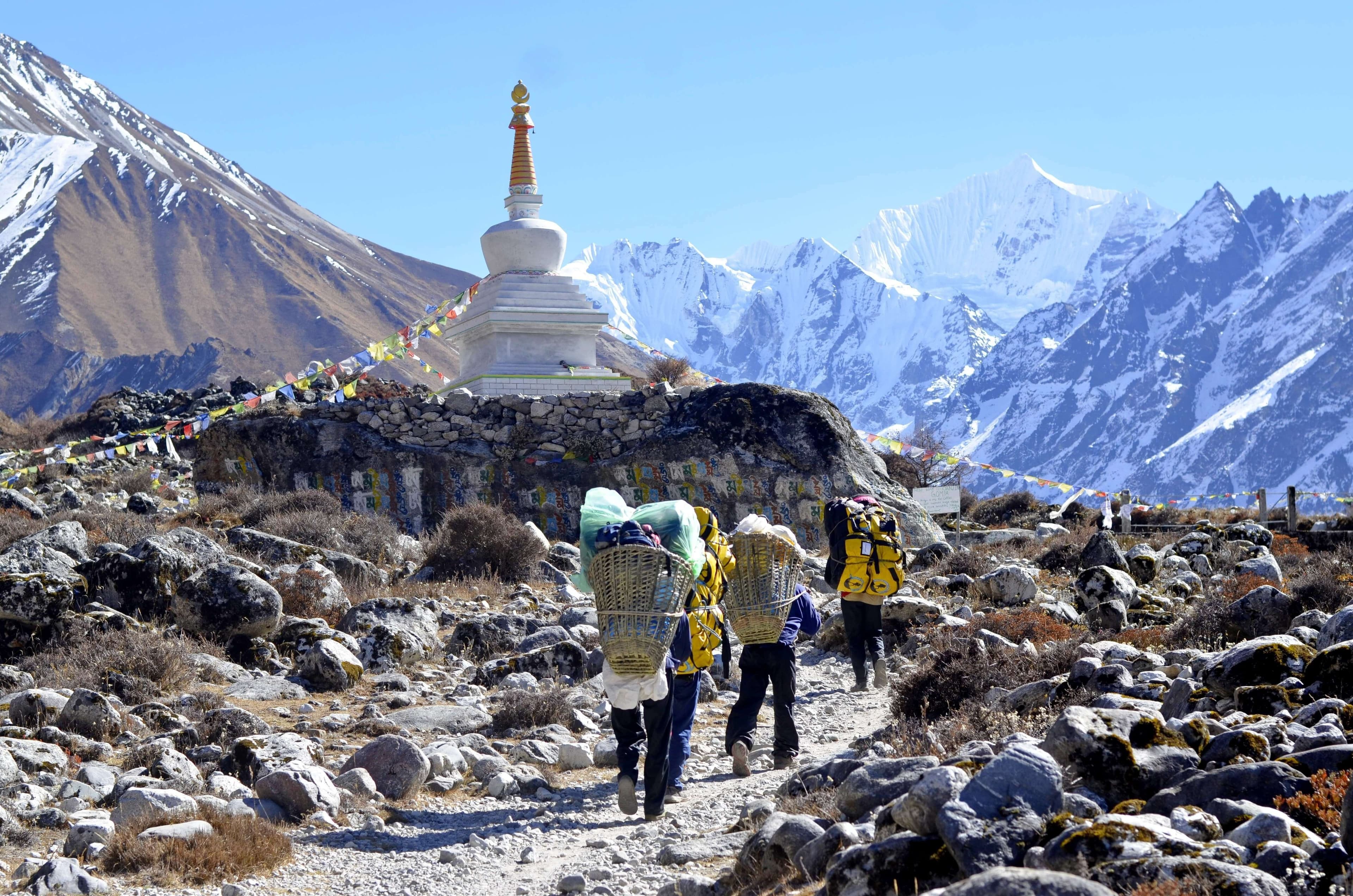 Porters in Langtang Valley Trek