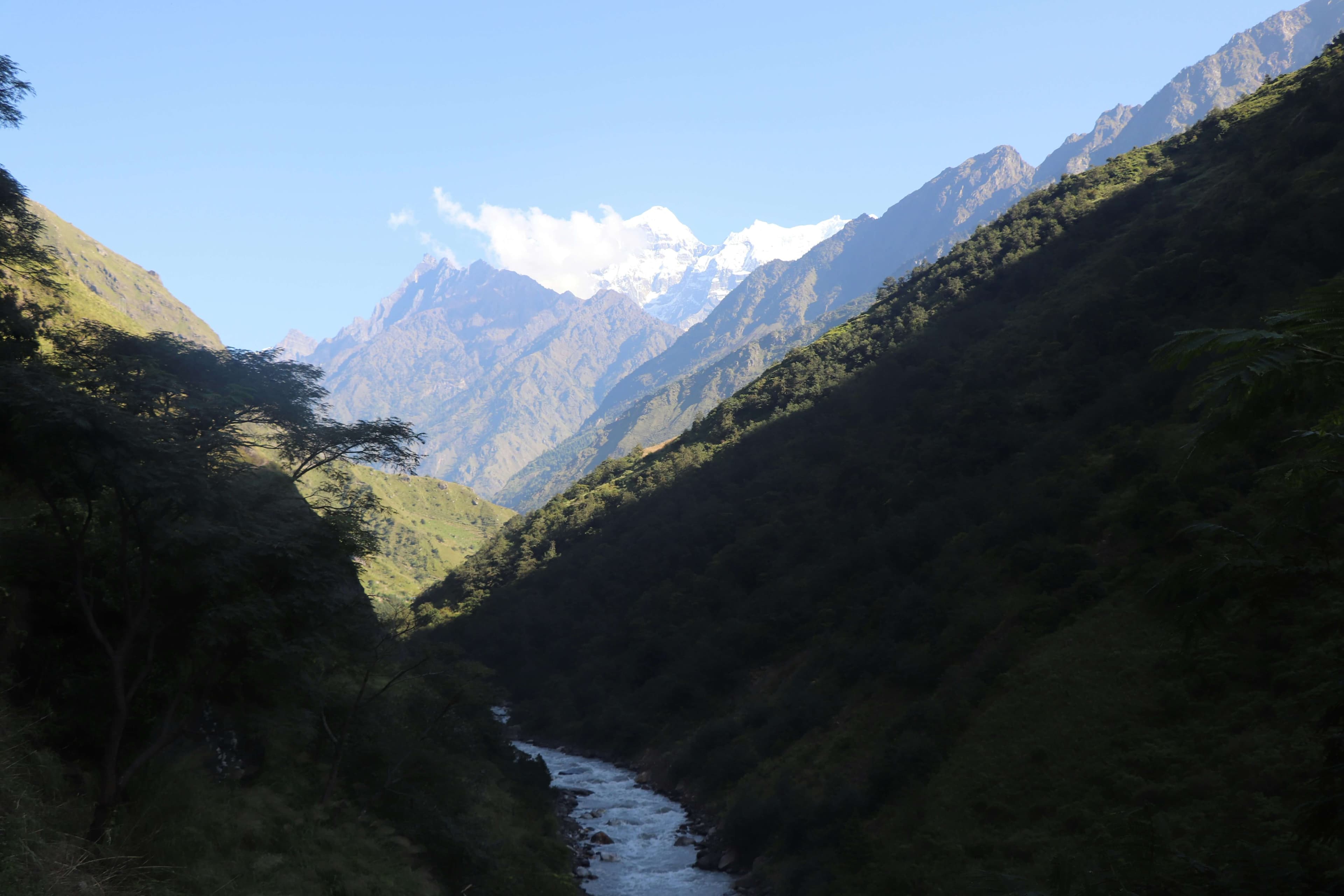Scenic trail in Tsum valley trek
