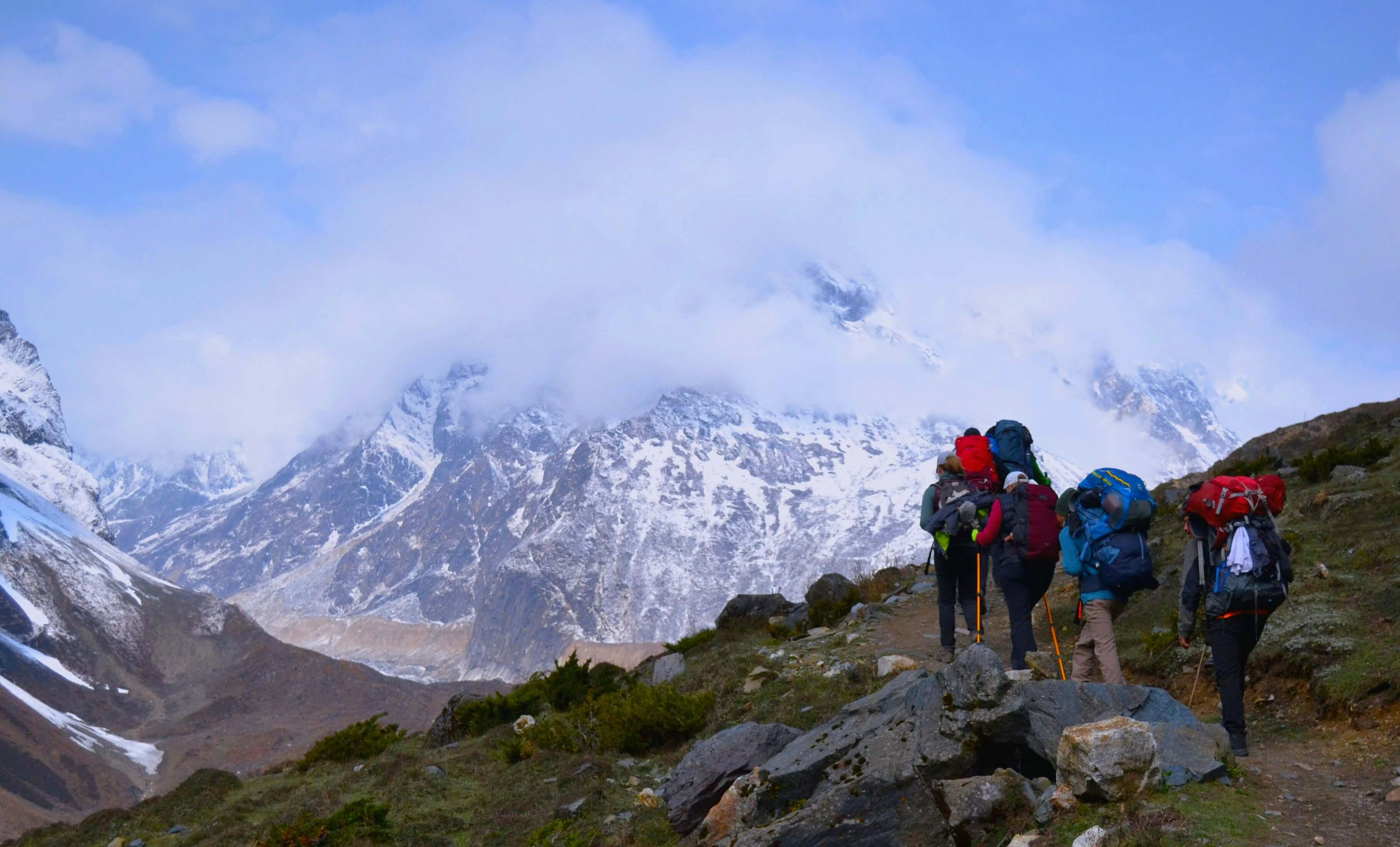Trekkers in Tsum valley trekking