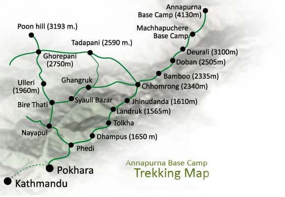 Annapurna Base Camp TrekMap